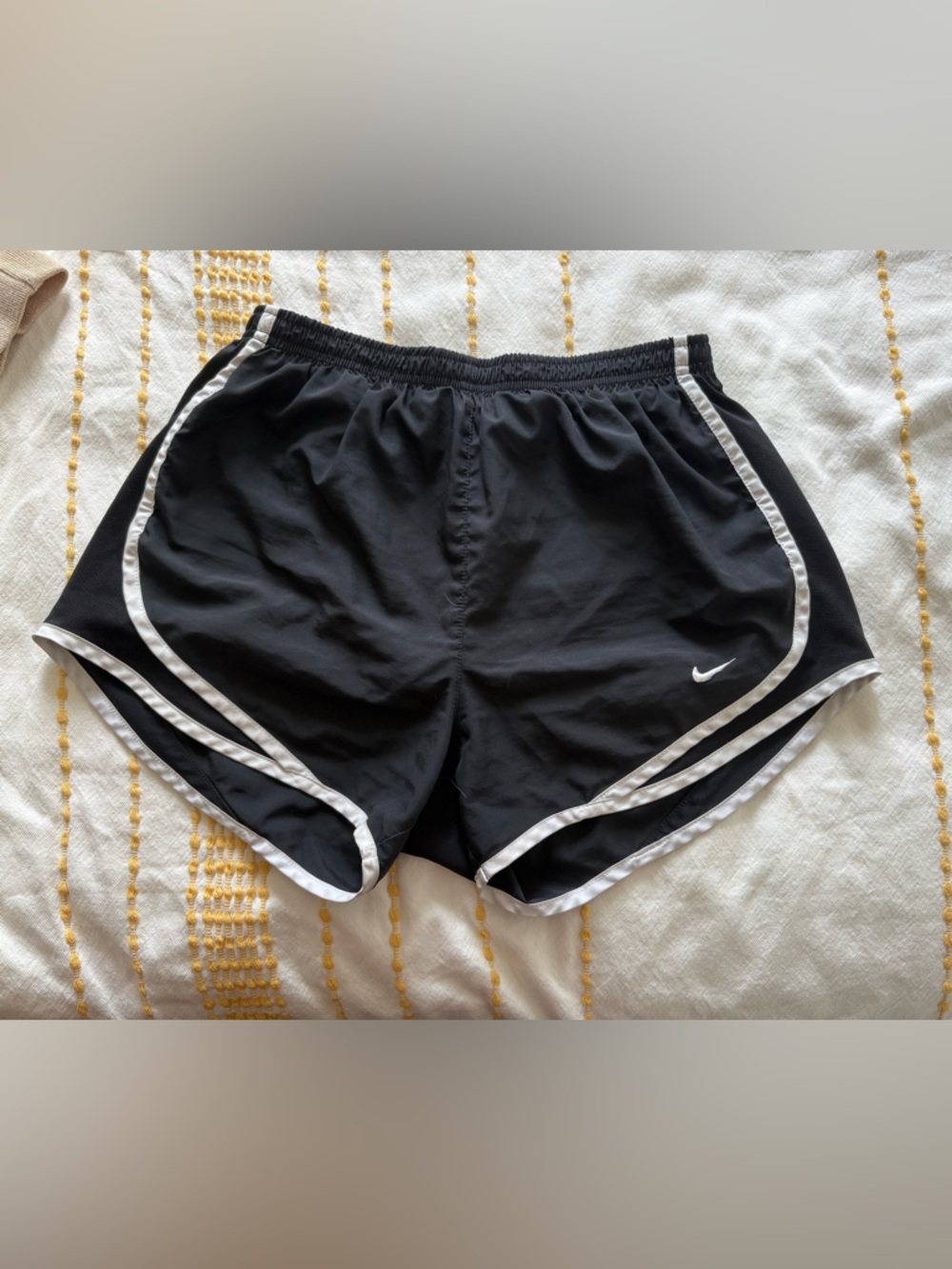 Women’s Nike Black Athletic Shorts with White Piping